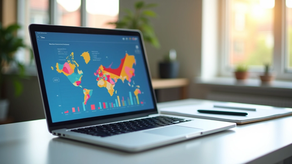 Dashboard de visualização de dados com padrões coloridos e estruturas geométricas representando análise computacional