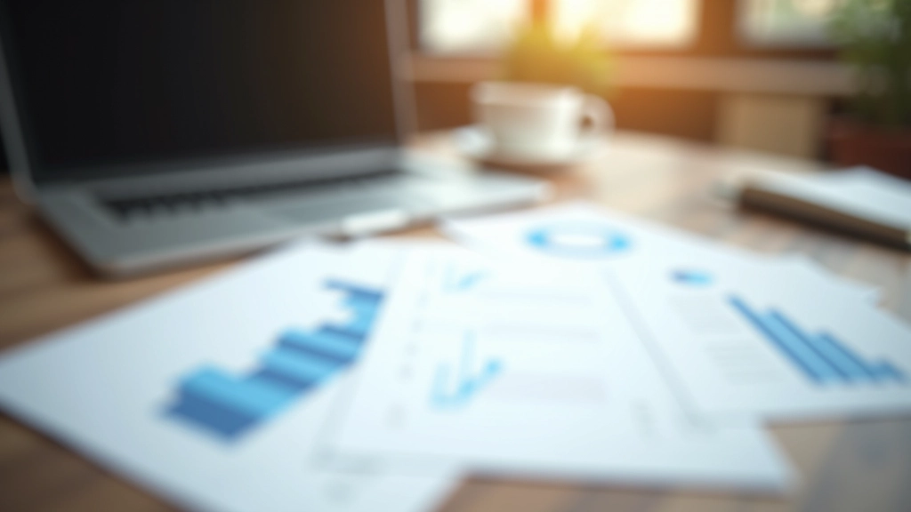 Documentos impressos com gráficos de análise de dados e estatísticas dispostos numa mesa de trabalho
